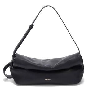 Excuisite Jil Sander Black Rollup Shoulder Bag